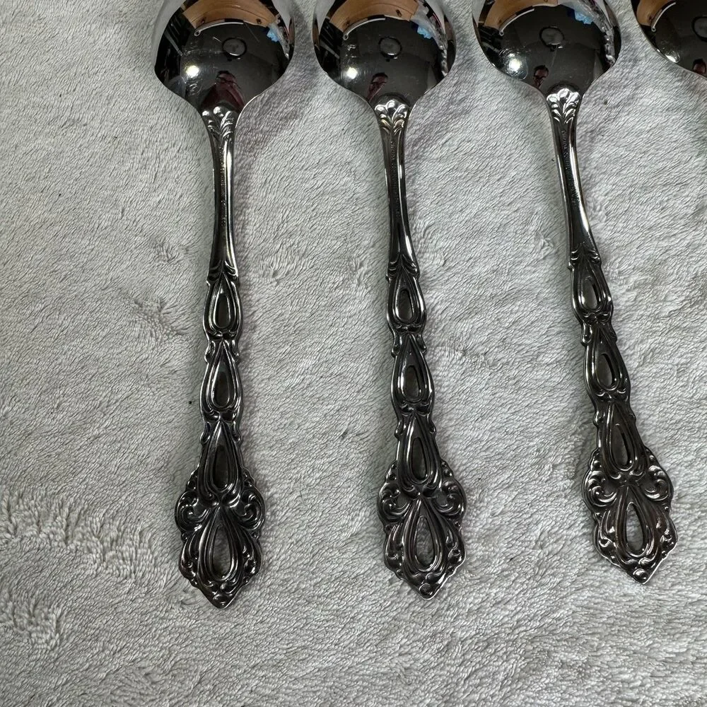 6-VINTAGE ONEIDA CHANDELIER COMMUNITY STAINLESS OVAL PLACE/